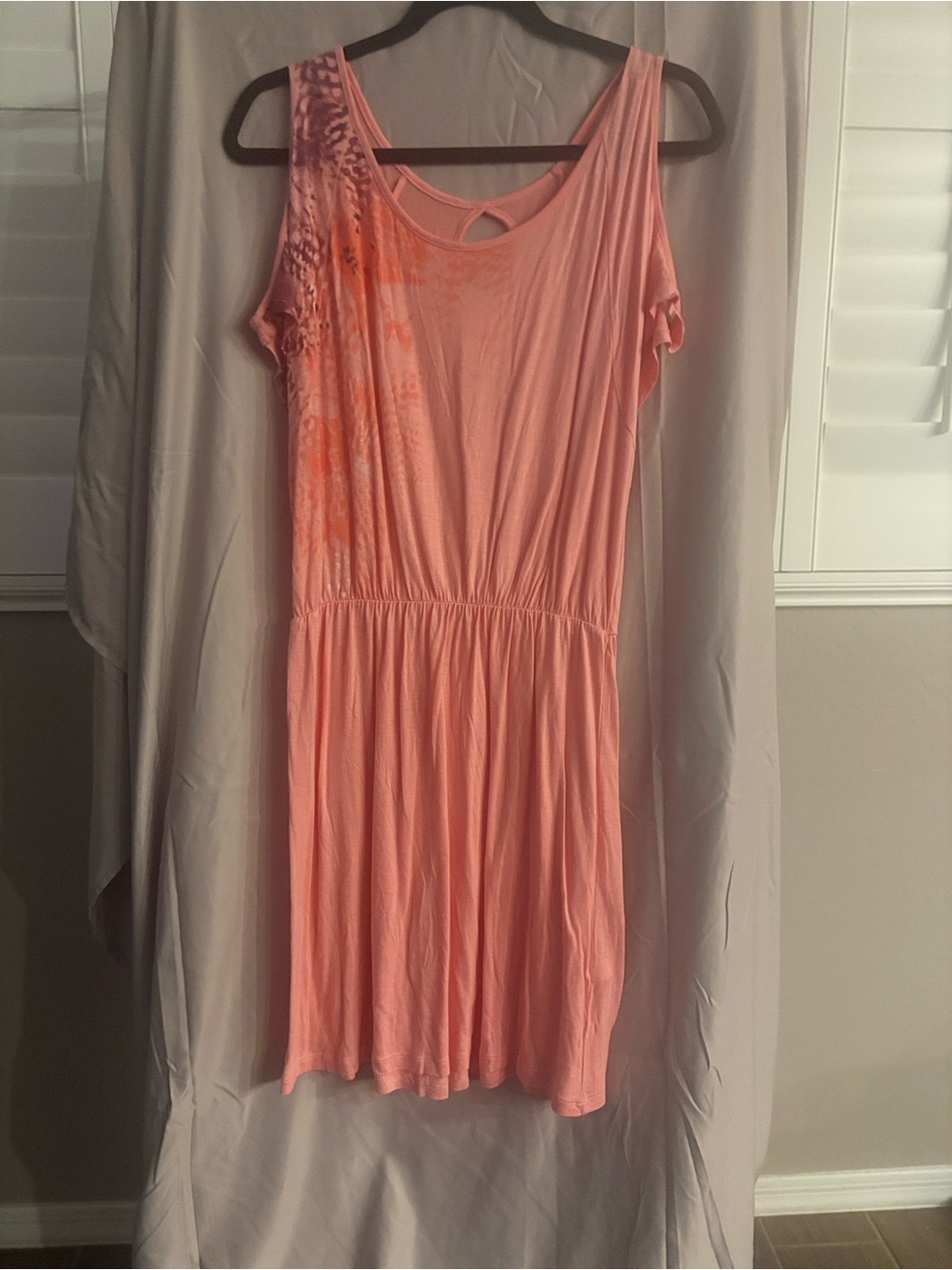 Mudd Coral Pink Cold-Shoulder Mini Dress